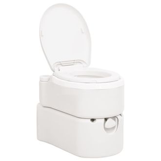 vidaXL Vidaxl - Inodoro De Camping Integrado Hdpe Y Pp Blanco 24+17 L