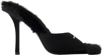 Alexander Wang Cher 105Mm Mule - Dames - Muiltjes - Zwart - 38 EU - Leer - Schoenen