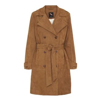 BTF-CPH Btfcph - Trenchcoat i ruskind - Dames - Mantels - Bruin - Maat: L Leer