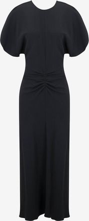 Victoria Beckham Midi-Cr&ecirc;pe-Kleid Gathered Waist