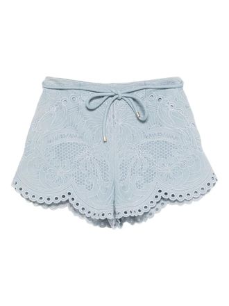 Zimmermann Daylight eyelet drawstring shorts - Blue