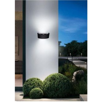 Trade Shop Trade Shop Traesio - Trade Shop - Applique Esterno Led 16 W Crown Ip65 Up & Down Nero Luce Calda Fredda Natural