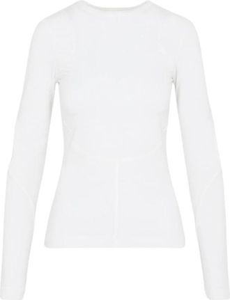 Givenchy Top met lange mouwen en naden - Dames - Longsleeves - Wit - XS - Leer - Tops