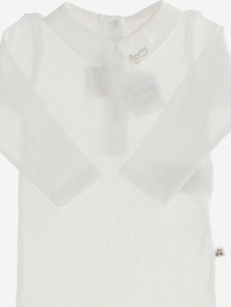 BONPOINT Boys Cotton Bodysuit With Logo White Babygrow Sets