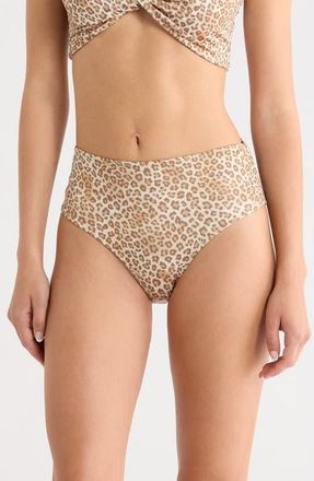 Ramy Brook Dina Leopard Bikini Bottoms in Light Leopard at Nordstrom, Size X-Large
