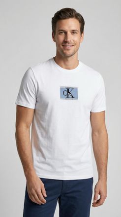 Calvin Klein T-Shirt CALVIN KLEIN SS 30s E SPRTSWR 3 G, Herren, Gr. XXL, weiss (hellwei&szlig;), Single Jersey, Obermaterial: 100% Baumwolle, unifarben, regular fit h&uuml;ft