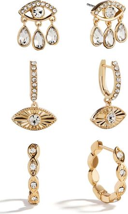 BaubleBar Good Intentions Evil Eye Earrings in Clear at Nordstrom