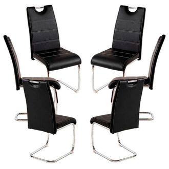 Regalos Miguel Regalos Miguel - Packs Sillas Comedor - Pack 6 Sillas Hallen Polipiel - Negro