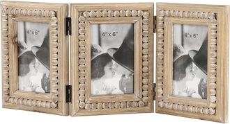 Uma Farmhouse 4 x 6 Tri-Fold Picture Frame in Brown at Nordstrom Rack