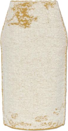 Maison Margiela Decoratieve Geweven Rok - Dames - Midirokken - Beige - M - Katoen - Rokken