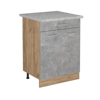 Vicco Mueble Bajo De Cocina R-line, Hormig&oacute;n, 60 Cm Et M&aacute;rmol