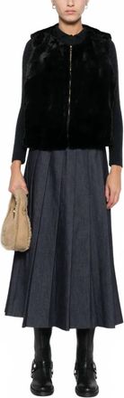 Forte_Forte Eco Fur Vest In Noir