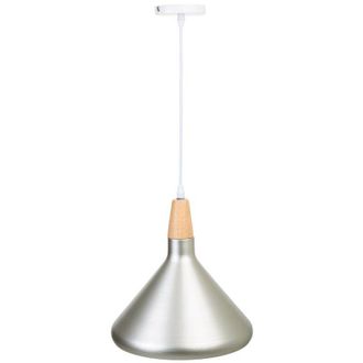 Wanderlust Deco Wanderlust Deco - L&aacute;mpara De Techo De Madera Y Metal Plateada 27x27x30