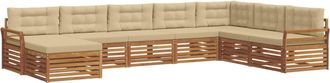 vidaXL Conjunto De Sof&aacute;s De Exterior 8 Uds. Natural Y Beige Vidaxl