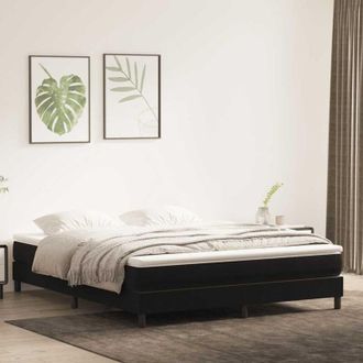vidaXL Letto a Molle senza Materasso Nero 180x220 cm in Velluto vidaXL