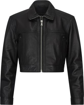 TruClothing Cropped Biker Leather Jacket