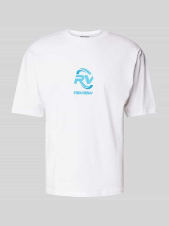 Review T-Shirt mit Label-Print in Weiss, Gr&ouml;&szlig;e XXL