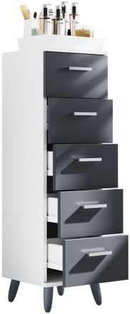 ebuy24 Ebuy24 - Muebles De Ba&ntilde;o Vcm Midischrank Gabinete De Ba&ntilde;o Dimensiones: Al. 100 X An. 30 X P. 30 Cm Caj&oacute;n 5 Cajones - Landos M (blanco / Antracita)