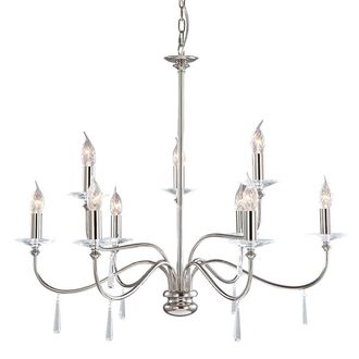 Loops 9Chandelier LIght Highly Polished Nickel LED E14 60W in Metallics