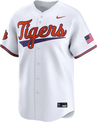 Nike Clemson Tigers Nike Mens College Limited Baseball Jersey in White | UNBB0DA9CLN-0YS