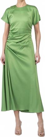 SIMKHAI Marabella Draped Dress In Deep Peridot