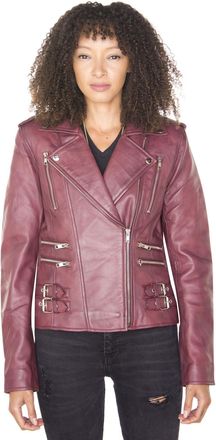 Infinity Leather Womens Leather Vintage Brando Biker Jacket-Orlando