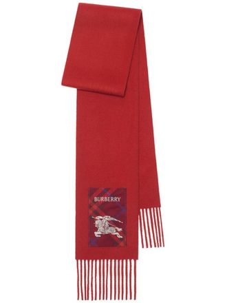 Burberry Kasjmier sjaal met geruit label - Rood