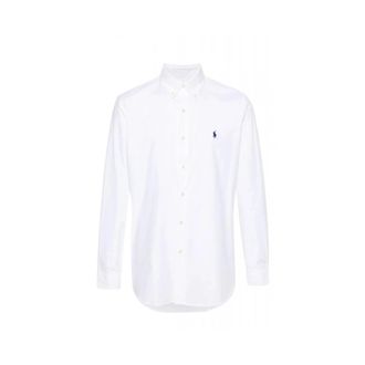 Ralph Lauren Stretch Poplin Shirt - Heren - Casual Overhemden - Wit - L - Katoen - Overhemden