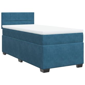 vidaXL Vidaxl - Cama Box Spring Con Colch&oacute;n Terciopelo Azul 90x190 Cm