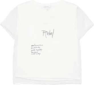 Patrizia Pepe T-shirt con design a strati - Bianco