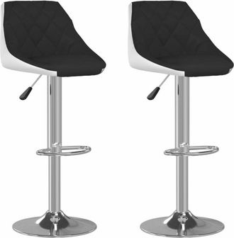vidaXL Taburetes de cocina 2 unidades cuero sintético negro y blanco vidaXL
