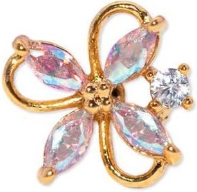 Girls Crew Crystal Gardenia Piercing Style Stud Earring in Gold at Nordstrom