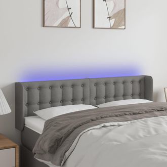 vidaXL Cabecero Con Led De Tela Gris Oscuro 147x16x78/88 Cm Vidaxl