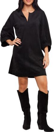 Karen Kane Faux Suede Puff Sleeve Dress in Black at Nordstrom, Size X-Large