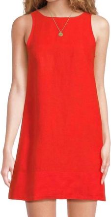 Madewell Linen Shift Mini Dress In Bright Flame