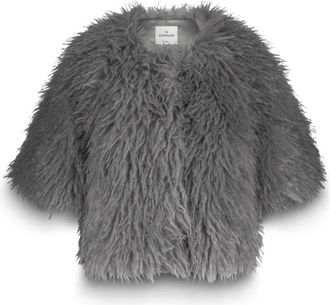 Summum Faux Furry Jack Lichtgrijs Vest - Dames - Jassen - Grijs - M - Nepbont - Jassen