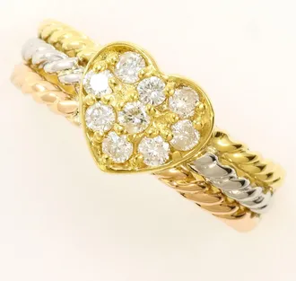 C&A Pink Gold Platinum Yellow Gold Yellow Gold (18K) Pink Gold (18K) Platinum 900 Band Ring (Pre-Owned)