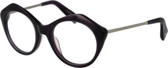 Yohji Yamamoto Paarse Ronde Optische Montuur Metaal Kunststof - Dames - Brillen - Paars - ONE Size - Accessoires