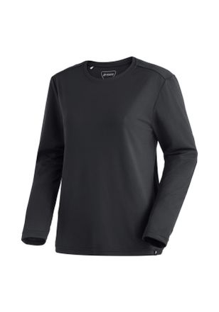 Maier Sports Langarmshirt MAIER SPORTS MS FAV Long Tee W, Damen, Gr. XL, schwarz, 100% Polyester, Rundhals, Shirts Langarmshirt, atmungsaktives Damen Shirt langarm