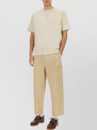 Drôle de Monsieur elastic waistband cropped trousers pockets