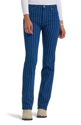 Wrangler Wrancher Star Pinstripe Mid Rise Bootcut Jeans in Pin Star at Nordstrom, Size 30 X 31