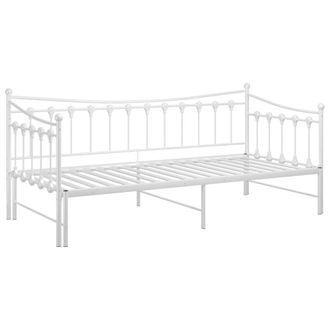 Berkfield Home Pull-out Sofa Bed Frame White Metal 90x200 cm
