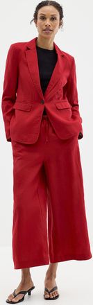 Contemporaine Womens Single-button pure linen Blazer Jacket