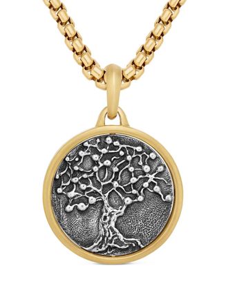 David Yurman 18kt yellow gold and sterling silver Life and Death Duality amulet (30mm)