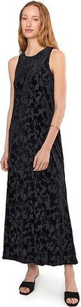 Vince Camuto Crew Neck Sleeveless Mesh Maxi Womens Dress Rich Black : LG, Velvet/Spandex/Polyester