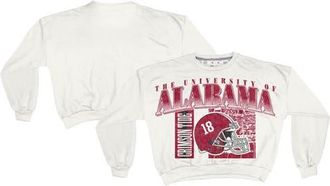 Pressbox Womens Pressbox White Alabama Crimson Tide Oversized Janice Retro Waist-Length Sweatshirt at Nordstrom, Size X-Large