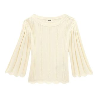 BA&SH Soren Top - Dames - Blouses & Shirts - Beige - Maat: L Katoen