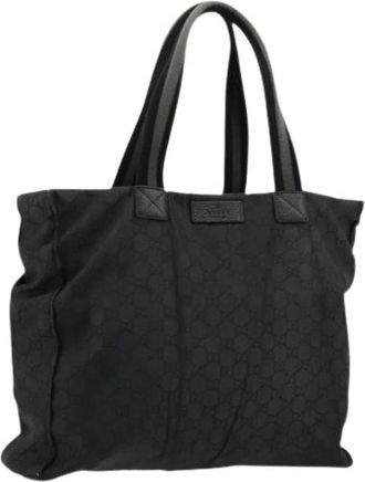 Gucci Pre-owned Tote Bags, female, Black, Size: ONE SIZE Pre-owned Nylon GG Canvas Tote Bag