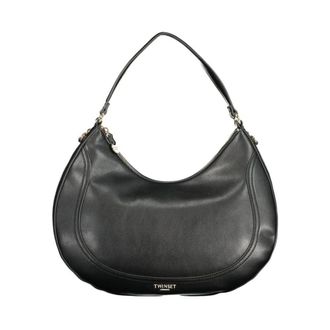 Twinset Bolso de Hombro Hobo de Piel - Bags - Mujer - Negro - ONE SIZE