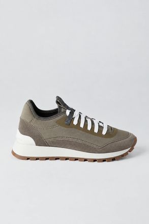 Brunello Cucinelli Leather and Suede Sneakers - Gray